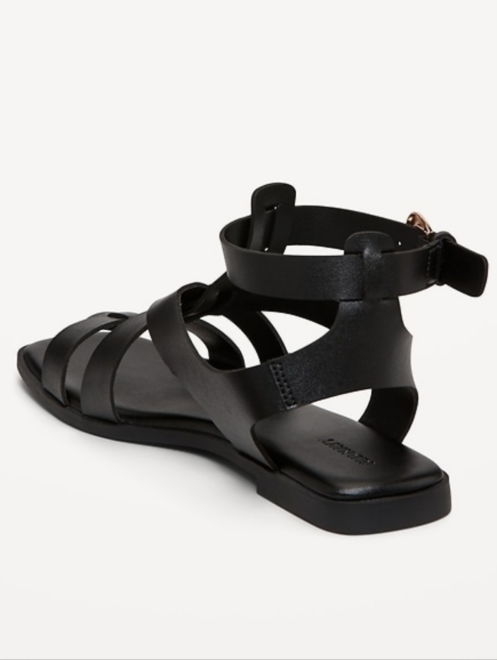NWT Old Navy Black Faux Leather Gladiator Sandals